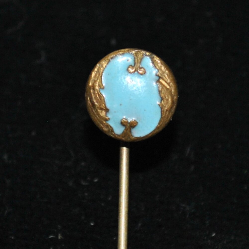 Antique Victorian Blue Enamel Stick / Tie / Hat Pin